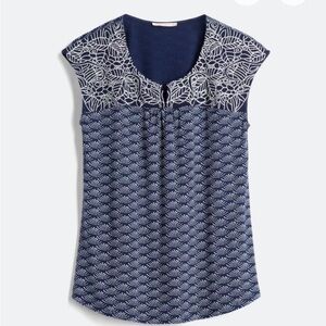 Stitch Fix Skies Are Blue Delila Embroidery Neckline Knit Top size small.